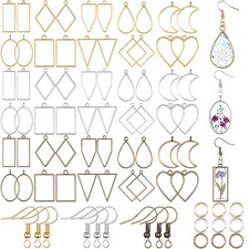 180 Pcs Open Bezels for Resin Jewelry, Hollow Frame Pendants Kit