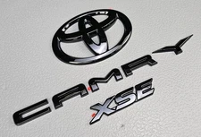 Fit for 2018-2023 Toyota Camry XSE Glossy Black Overlay Emblems Logo Kit 3pc