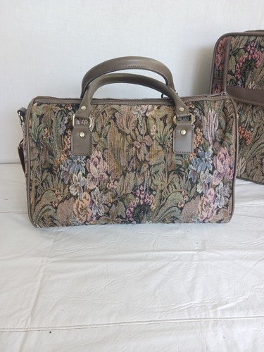 Vintage JORDACHE Luggage!! 20” Carry On & 16" Duffle Bag Tapestry Floral - Picture 4 of 24