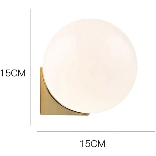 Applique Lampada Parete G9 Sfera Vetro Opaco Metallo Design Moderno - Foto 7 di 7