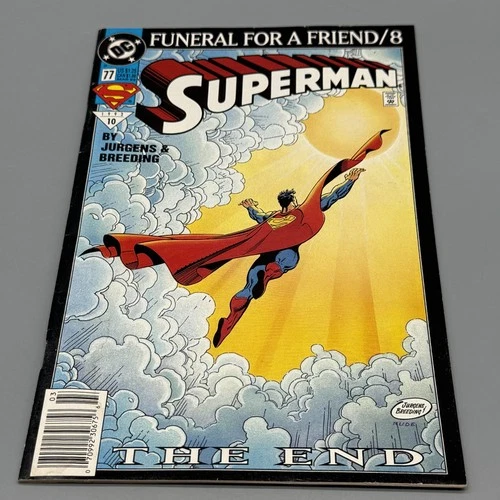 Vintage 1993 DC Superman #77 Funeral for a Friend 8 The End Newsstand Comic Book