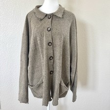 Vintage Diane L. Evans Jacket Women's Sz XL Brown Tan Button Front Heavy Boho