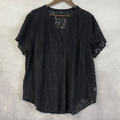 Torrid Harper Lace Top Womens 2X Sheer Floral Gothic Romance Victorian Witchy