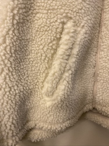Nike Swoosh Full Zip Sherpa Jacket Beige/white Size X-small. Worn Once - Afbeelding 5 van 10