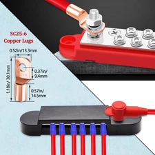 Marine Bus Bar 12V 150A 1/4" Stud Power Distribution Block Buckle Designed Botto