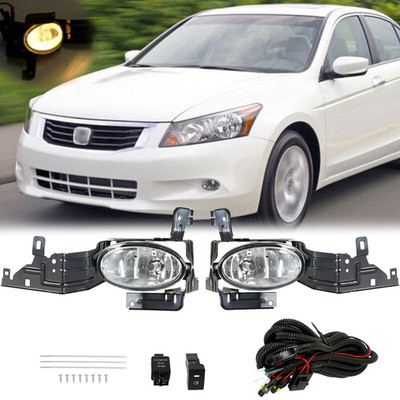 For 2011-2012 Honda Accord Sedan Clear Fog Lights Bumper Driving Lamps+Switch