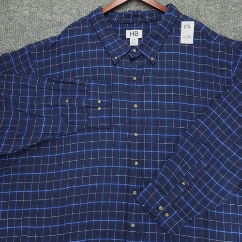 HB Harbor Bay Flannel 6XLT Men’s Plaid Long Sleeve Button Down Pocket NWT - 第 1/14 張圖片
