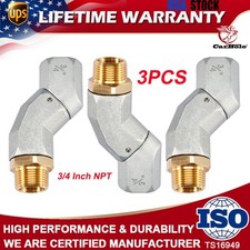 Set of 3 3/4" NPT Fuel Hose Swivel 360 Rotating Connector for Fuel Transfer Pump