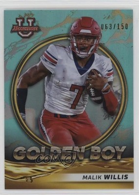2021-22 Bowman U Golden Boy Aqua Foil 63/150 Malik Willis #GB-14 n0c