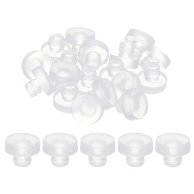 30Pcs Glass Table Top Bumpers with Stem, Clear Bumpers for 6.5mm/0.26'' Hole