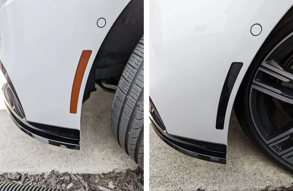 Euro Smoked Front Bumper Side Marker Reflex For BMW 2017-22 G30 530 540 550 M5 - Image 3 of 4