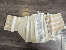 Vintage 50s Freeman Lace Corset Girdle Boning Dacron Nylon Spandex Garters L