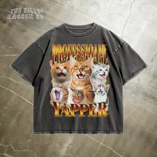 Professional Yapper Cat Unisex Shirt, Funny Cat Meme Oversized Tee for Men Women