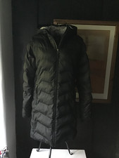 Lands End Black Quilted Faux Fur Lined Hooded Jacket Coat - Girls Size XL 14-16