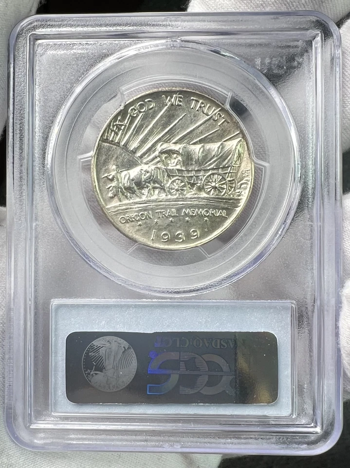 1939-S Oregon Trail Memorial Silver Commemorative Half Dollar 50c PCGS MS64 - Image 3 of 4