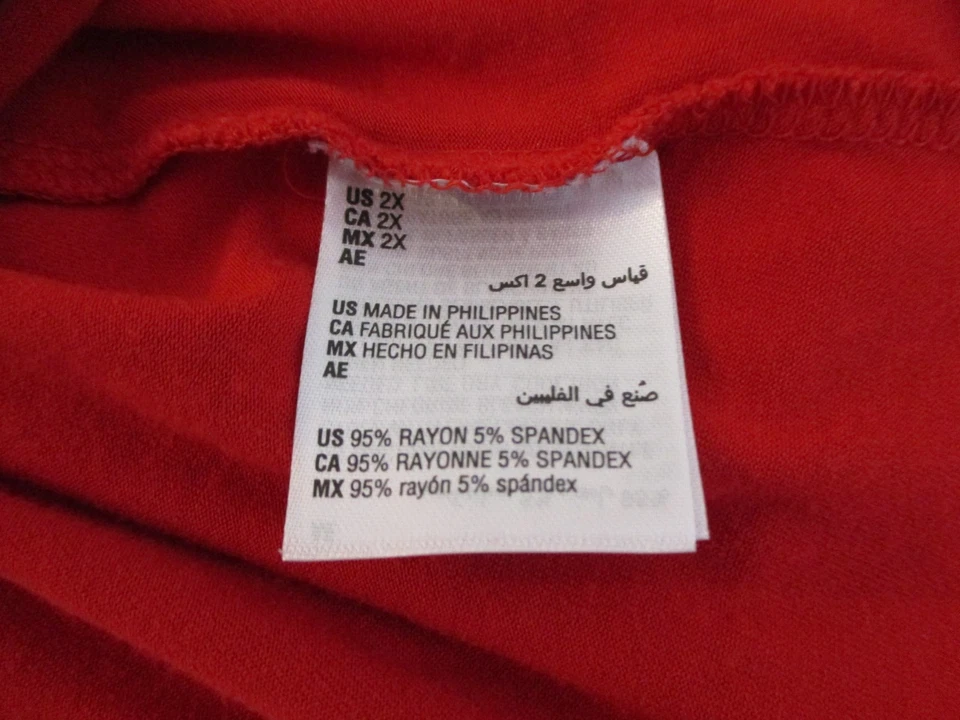 Top tejido para mujer JM Collection talla 2X manga larga rojo cuello redondo Foto 4 de 4