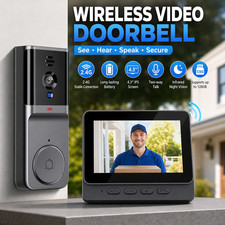 Wireless Video Doorbell Camera System No WiFi Required 4.3" Monitor Night Vision