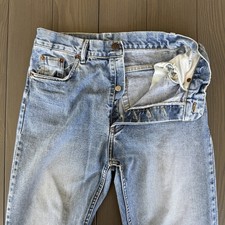 VTG Levis 501 Button Fly Jeans Mens 28x31 Stone Wash Distressed Denim 80's USA