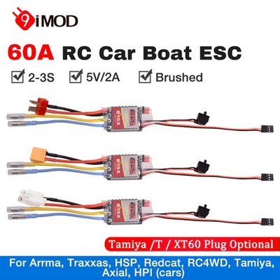 9IMOD 60A Brushed ESC Mini ESC Tamiya/T/XT60 Stecker für 1/16 1/12 1/10 RC Auto