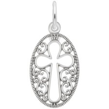 Sterling Silver Filigree Cross Charm