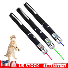 2-in-1 Cat Laser Pointer LED Torch USB Rechargeable Kitten Training Toy Keychain