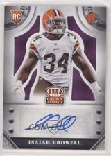 2014 Crown Royale Rookie Signatures Purple Plaid 2/10 Isaiah Crowell Auto h3a