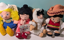 Disney Store Its A Small World Bean Bag Plush Lot of 4 With Tags Vintage