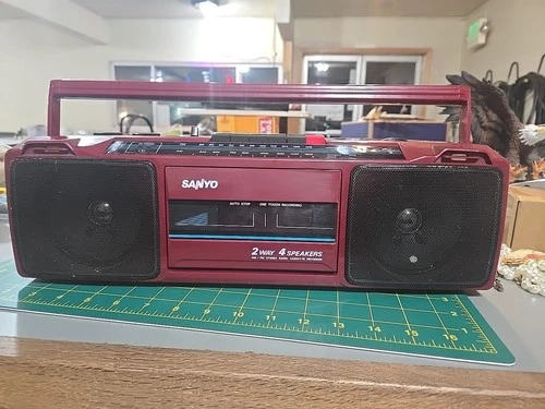 Sanyo Model No M7024A Boombox Working Perfect Playing Tapes Radio No Issues.