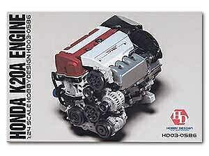 Hobby Design 1/24 Honda K20A Engine Detail Up Kit Model Resin Hd03-0586