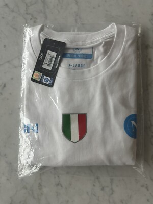 SSC Napoli x Geolier Sanremo White Officially Licensed XL Maradona 10 Shirt