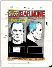MARK HAZZARD MERC #4 COLOR GUIDE SPLASH PAGE 1 HAND COLORED RARE UNUSED REVISION