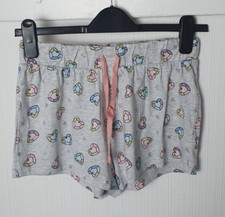NEW LOOK Ladies XS Grey Heart Pattern Pyjama Nightwear Shorts