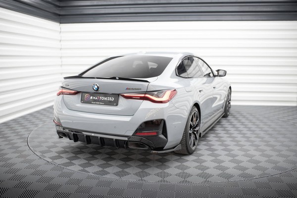 Heck Ansatz Flaps Diffusor V.4 FüR BMW M440I Gran Coupe G26 Schwarz Glanz-image