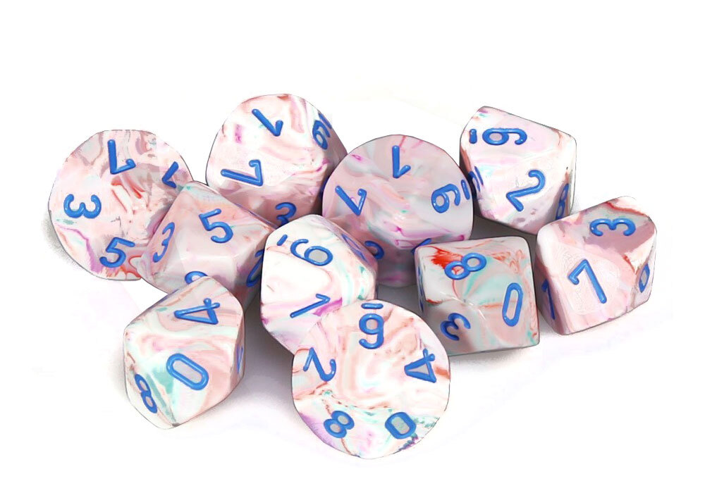 Шахматный праздничный набор в стиле поп-арт/Синий Набор из 10 кубиков d10