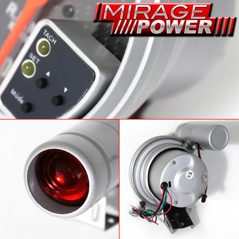 11K RPM 5" JDM LED Tachometer Carbon Fiber Auto Gauge Meter With Red Shift Light Foto 3 de 4