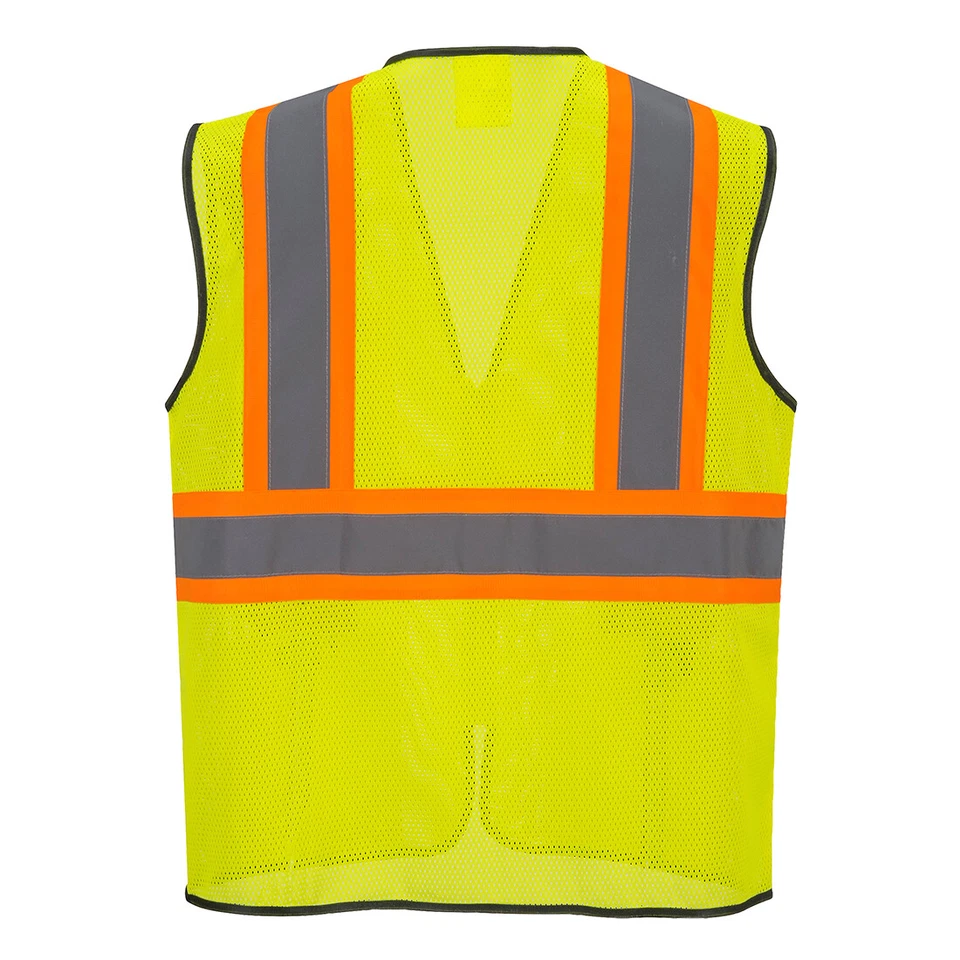 Portwest US381 Frisco Hi-Vis Contrast Reflective Safety Mesh Zipper Vest ANSI - Image 2 of 3