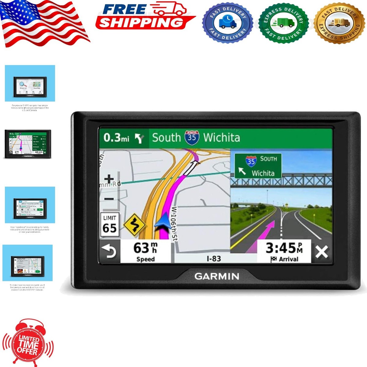 Garmin Car Truck GPS Navigation Inch Touch Screen Maps Spoken