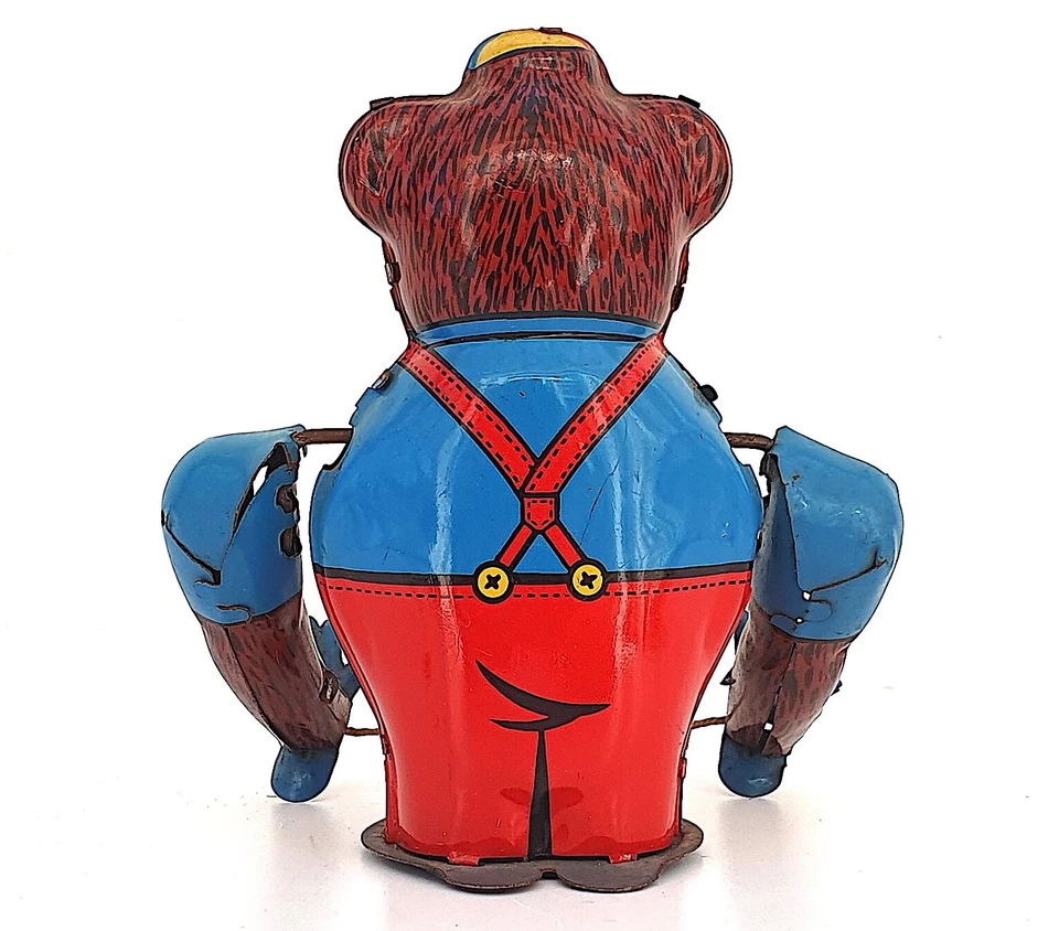 SINGE ACROBATE PIROUETTE AVEC CORDE À SAUTER   ANCIEN JOUET MÉCANIQUE FONCTIONNE - Photo 3/4