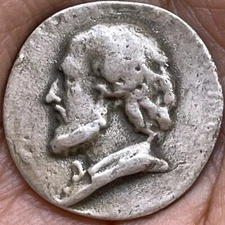 Ancient greek ar silver stater coin head of graeco king 5.4 gr 