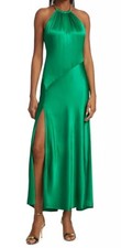 ASTR the Label Kazia Maxi Halter Satin Dress L Emerald Green Cocktail Party