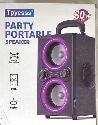 80W(Peak) Wireless TWS Portable Bluetooth Speaker Beat-Driven Bass Lights