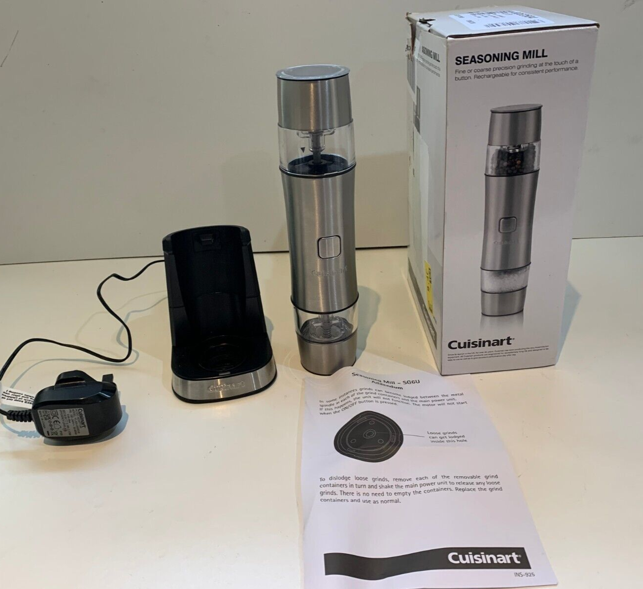 Used 2nds Cuisinart Rechargeable Seasoning Mill Electric Salt & Pepper