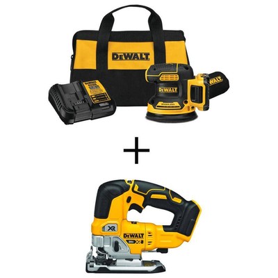 DEWALT Orbital Sander Kit Jigsaw 20V MAX XR Cordless w/ 2Ah