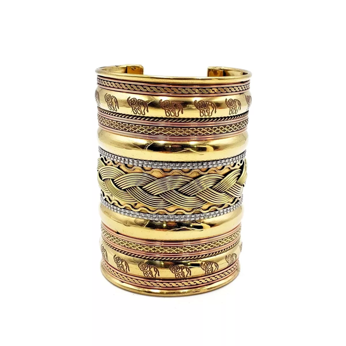 Fashion Brass Cuff Bracelet Natural Patina Ethnic Tribal Brass Jewelry 4