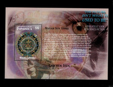 VINTAGE CLASSICS Dominica 2003- Maya Stone- Foglio francobolli ricordo Scott 2407 MNH