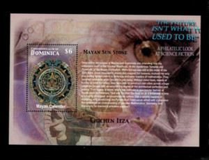 VINTAGE CLASSICS Dominica 2003- Mayan Stone- Souvenir Stamp Sheet Scott 2407 MNH