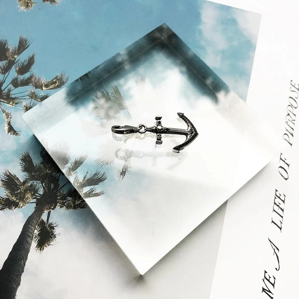 Dije colgante de ancla de plata de ley 925 hágalo usted mismo broche de langosta Foto 4 de 4