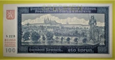 S6 - Bohemia & Moravia 100 Korun 1940 Uncirculated Banknote P. 7 *** SPECIMEN