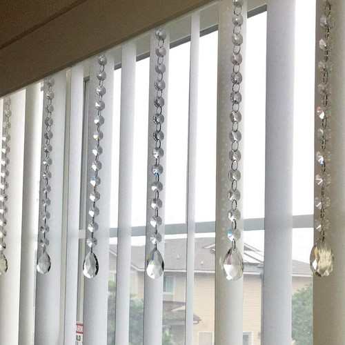 10pcs Teardrop Crystal Strands, Hanging Beads Chain Chandelier Prism Pendant - Picture 5 of 14