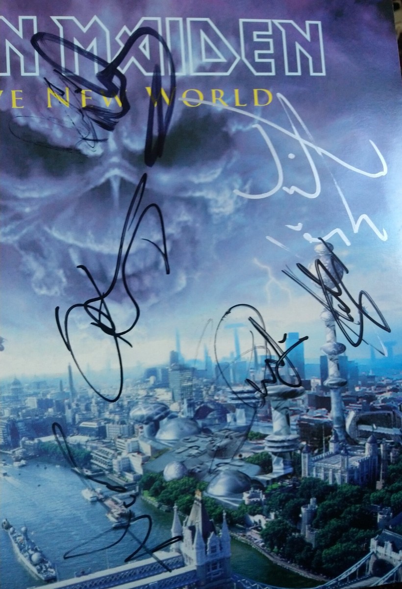IRON MAIDEN RARE BRAVE NEW WORLD 2LP PICTURE DISC HAND SIGNED BY